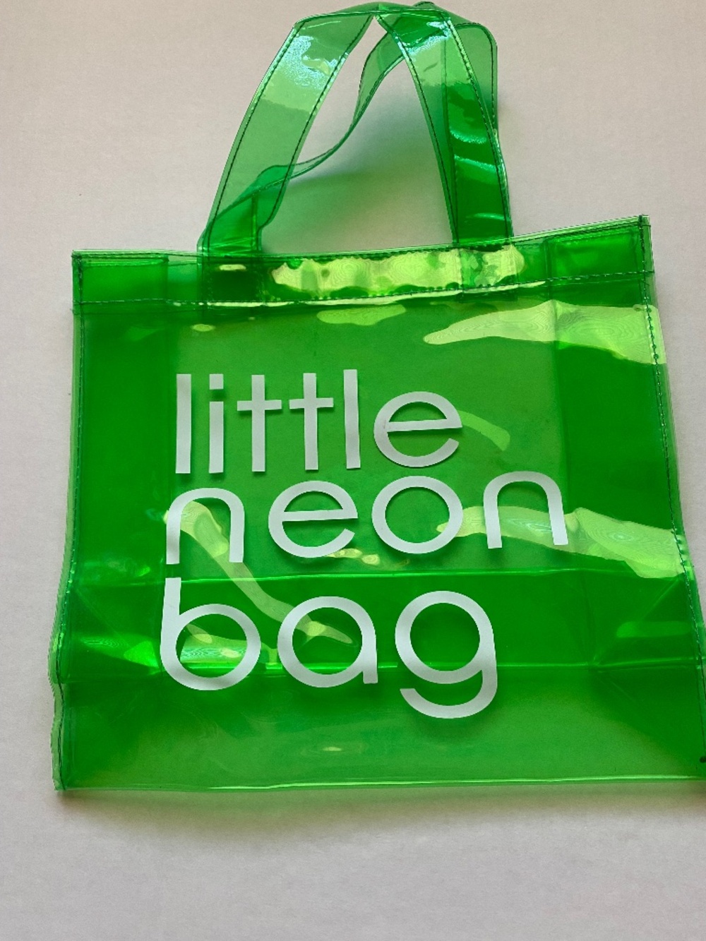 Little Neon Bag Transparent Green PVC Mini Tote | Y2K Jelly Handbag